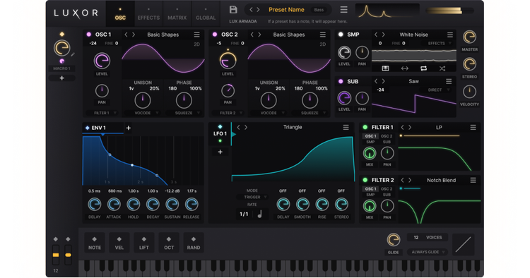 The LUXOR Synthesizer: A UI Showcase